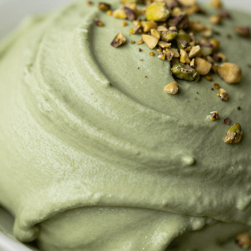 Pistachio gelato closeup